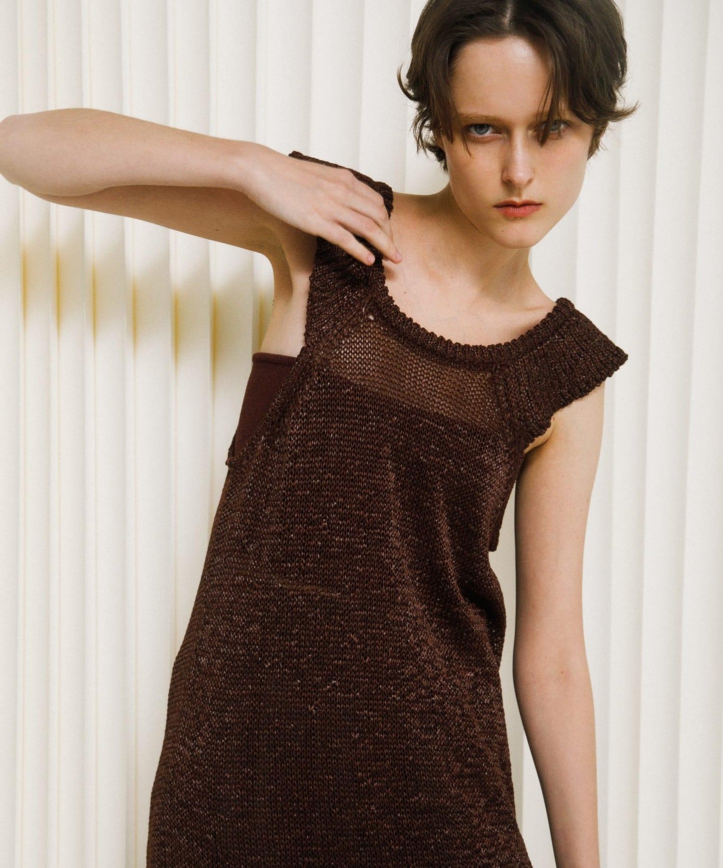 knit frill tunic