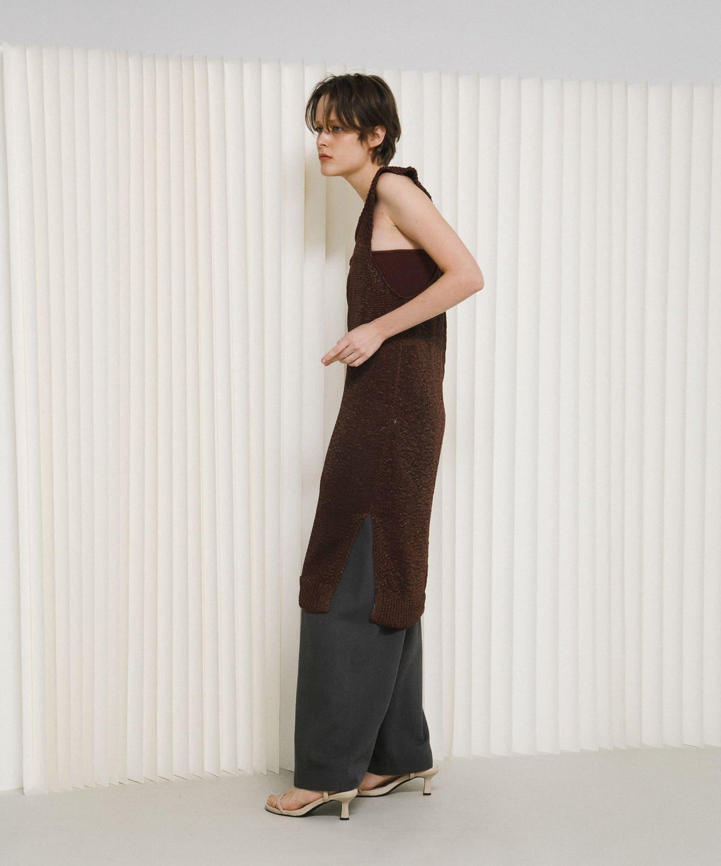knit frill tunic