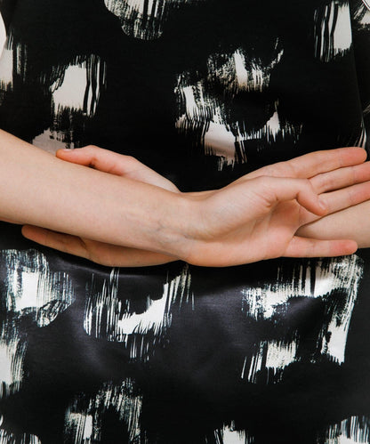 black flower blouse