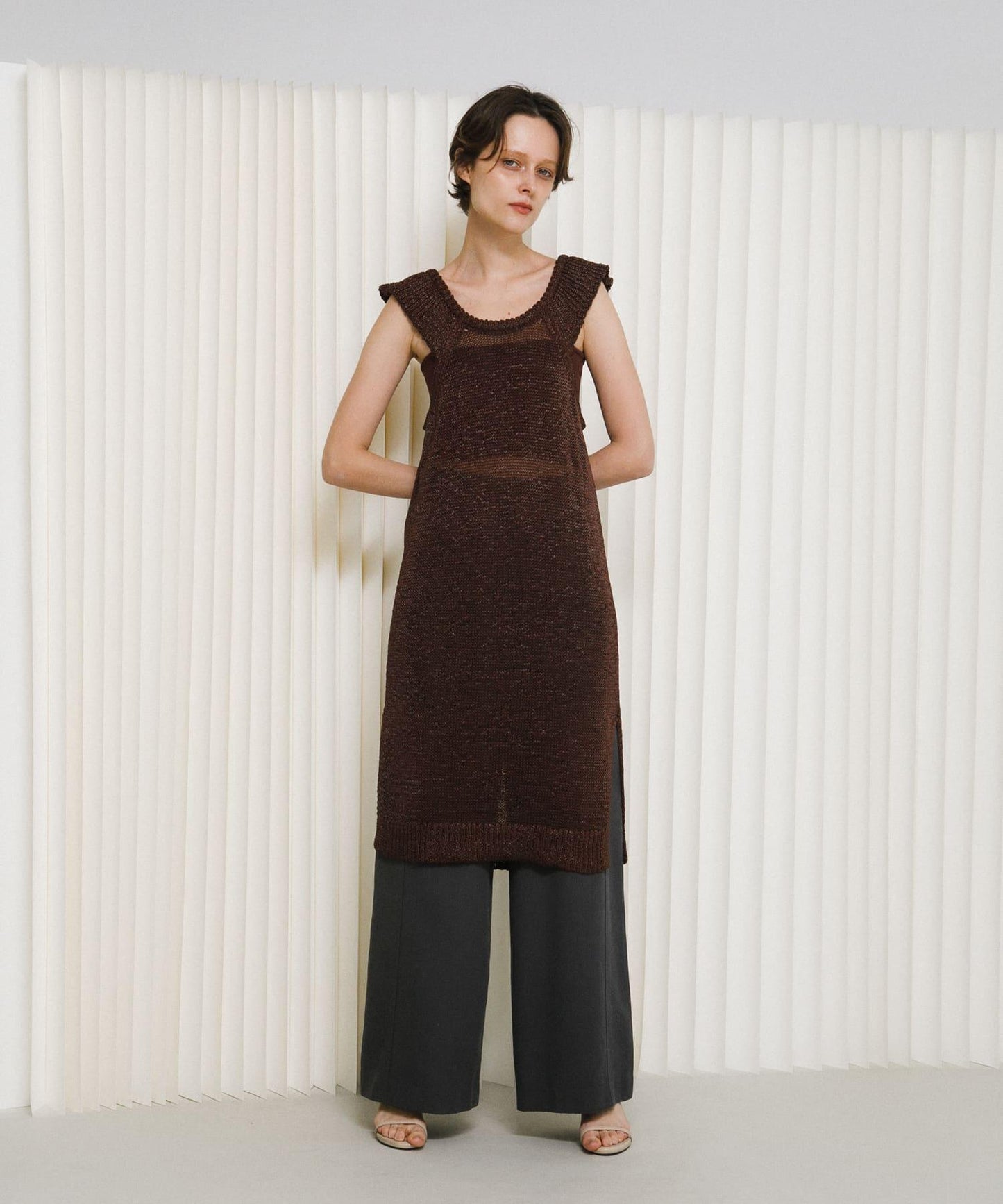knit frill tunic