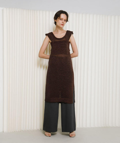 knit frill tunic
