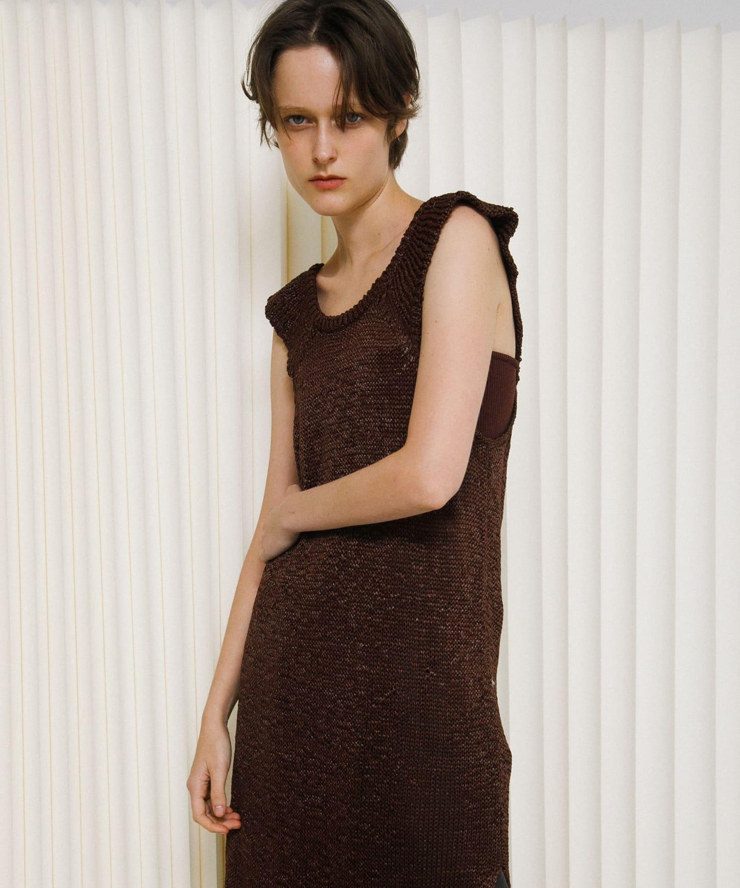 knit frill tunic