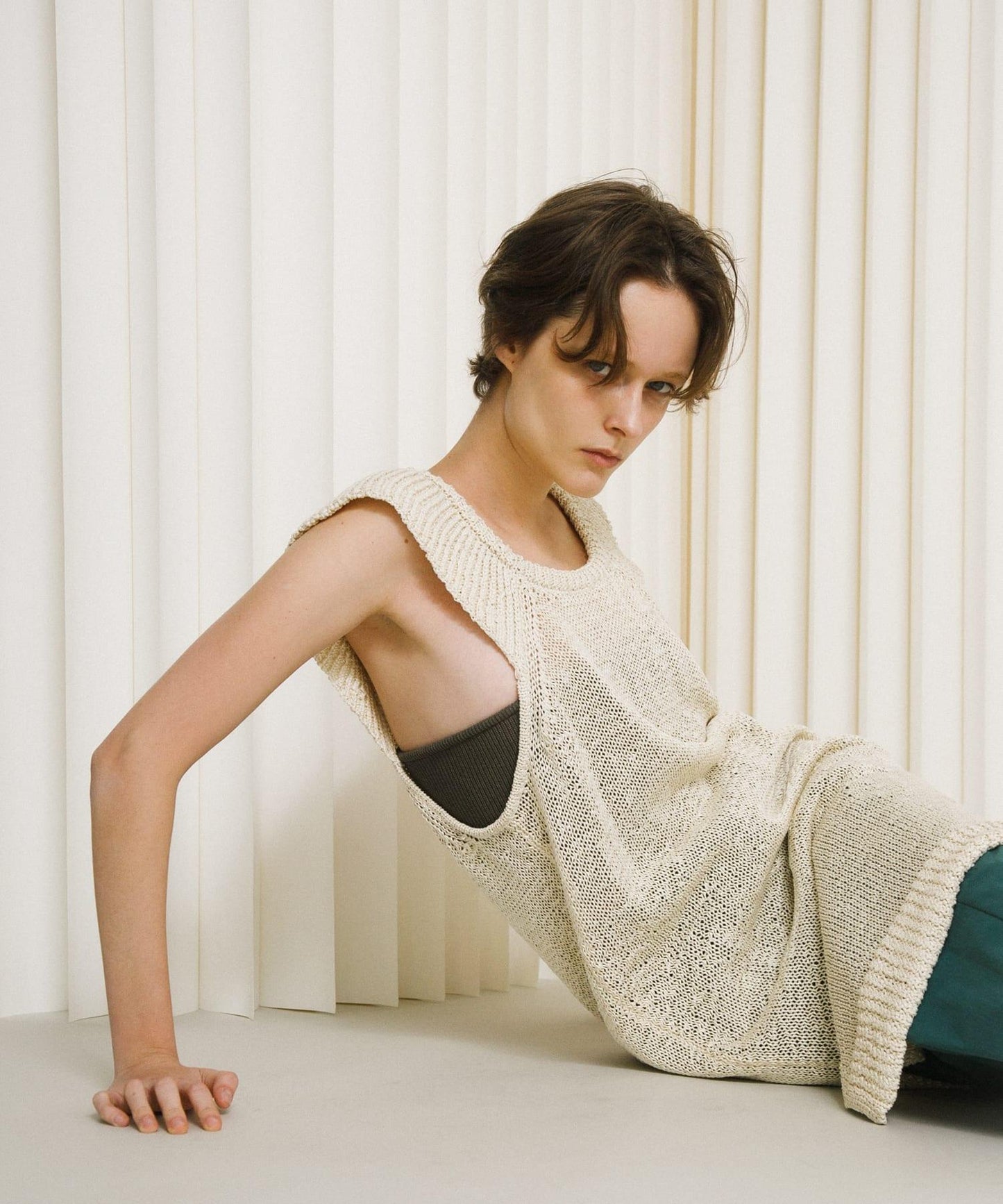 knit frill tunic