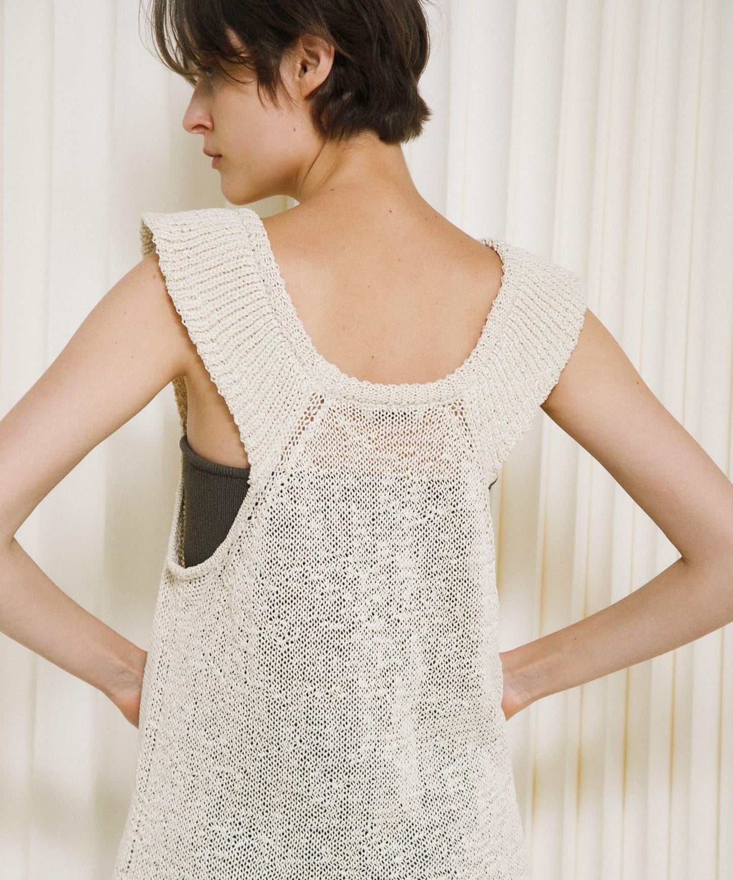 knit frill tunic