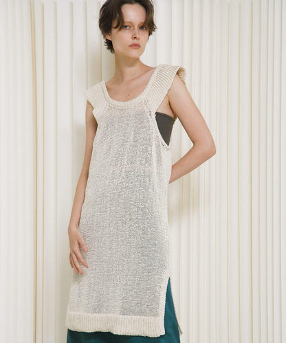 knit frill tunic