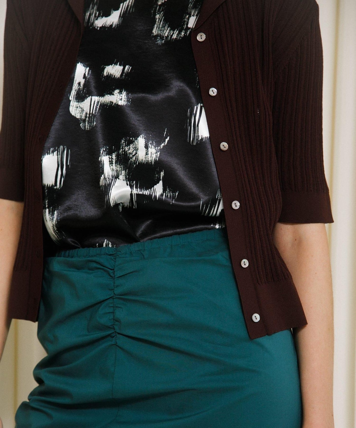 knit polo cardigan