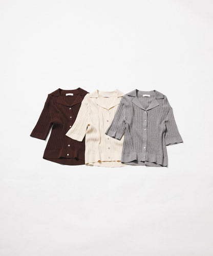 knit polo cardigan