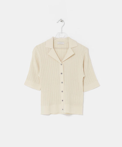 knit polo cardigan