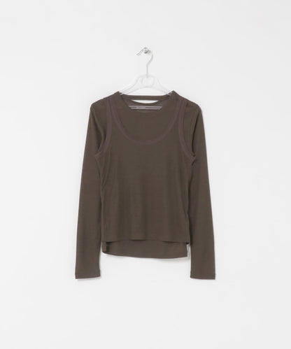 層疊滾邊設計 T恤 layered piping tee