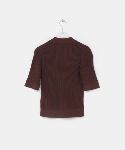 knit polo cardigan