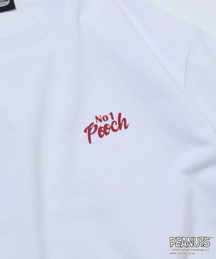 《PEANUTS》/《PEANUTS》（花生漫畫） POOCH T恤 大廓形 背部印花 圓領