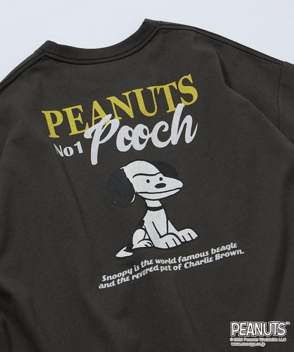 《PEANUTS》/《PEANUTS》（花生漫畫） POOCH T恤 大廓形 背部印花 圓領
