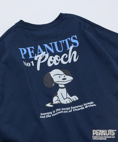 《PEANUTS》/《PEANUTS》（花生漫畫） POOCH T恤 大廓形 背部印花 圓領
