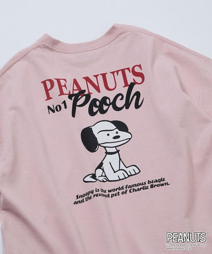 《PEANUTS》/《PEANUTS》（花生漫畫） POOCH T恤 大廓形 背部印花 圓領