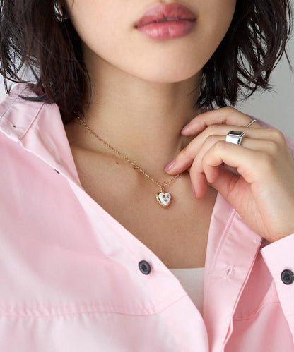 vintage porcelain heart necklace / COL26P-FH01 復古心形照片盒項鍊