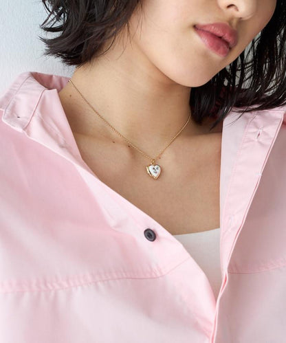 vintage porcelain heart necklace / COL26P-FH01 復古心形照片盒項鍊