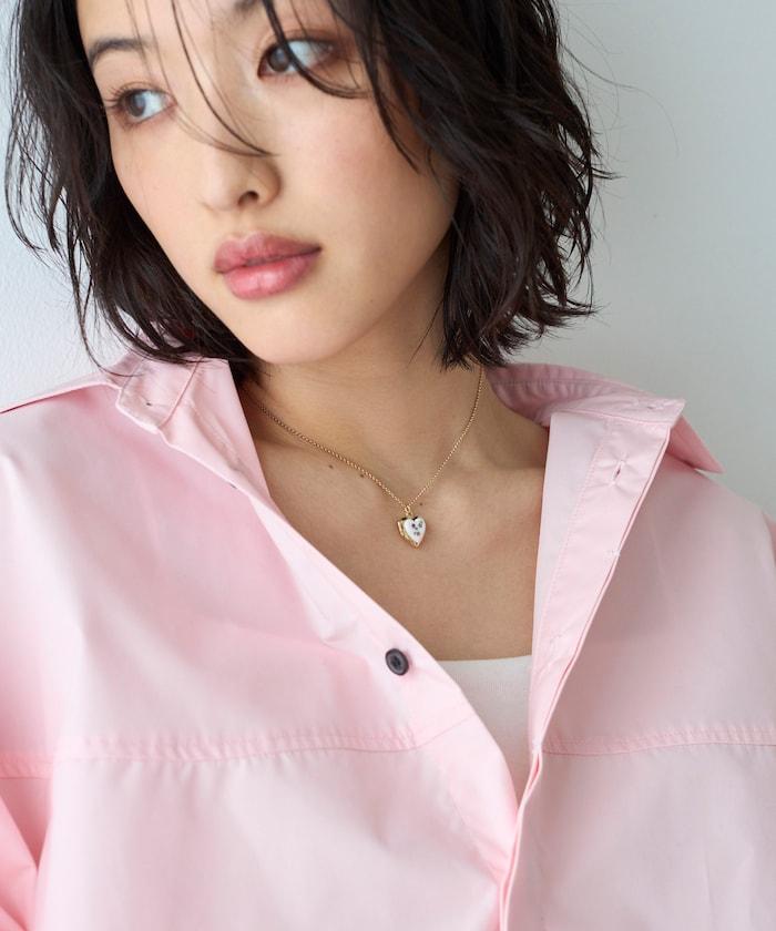 vintage porcelain heart necklace / COL26P-FH01 復古心形照片盒項鍊