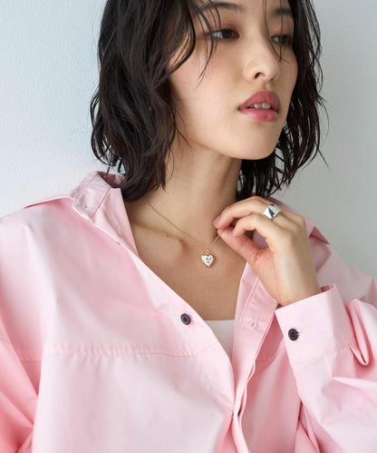 vintage porcelain heart necklace / COL26P-FH01 復古心形照片盒項鍊