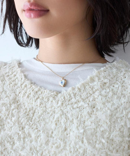 vintage porcelain heart necklace / COL26P-FH01 復古心形照片盒項鍊