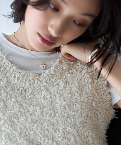 vintage porcelain heart necklace / COL26P-FH01 復古心形照片盒項鍊