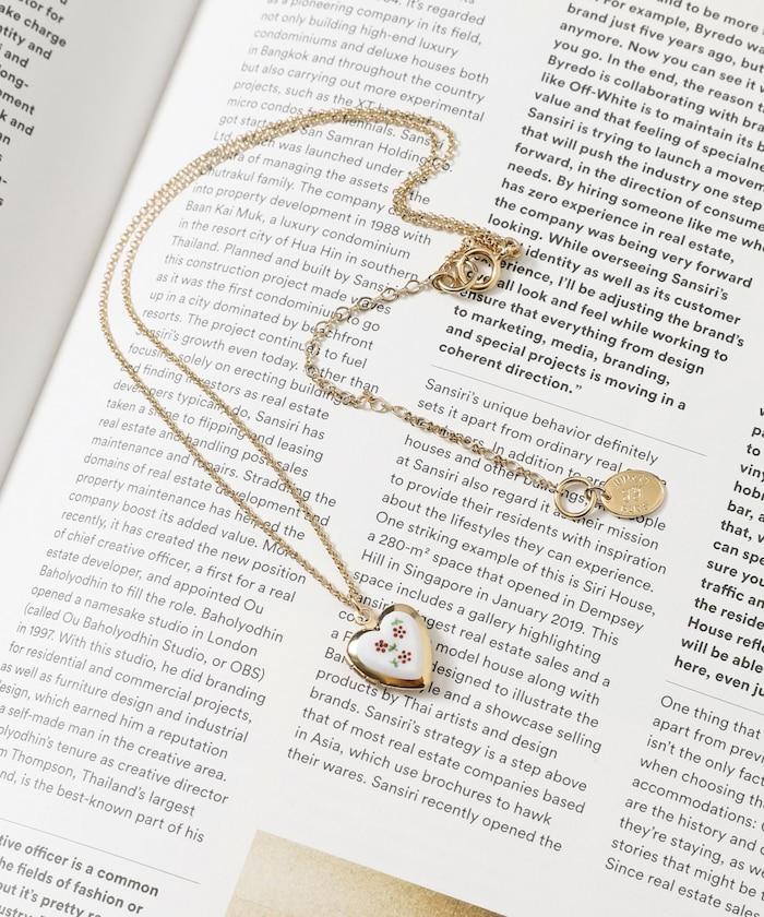 vintage porcelain heart necklace / COL26P-FH01 復古心形照片盒項鍊
