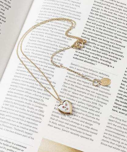 vintage porcelain heart necklace / COL26P-FH01 復古心形照片盒項鍊