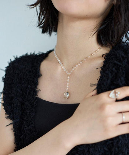 vintage glass heart necklace COL26P-40 復古心形玻璃鏈條項鍊