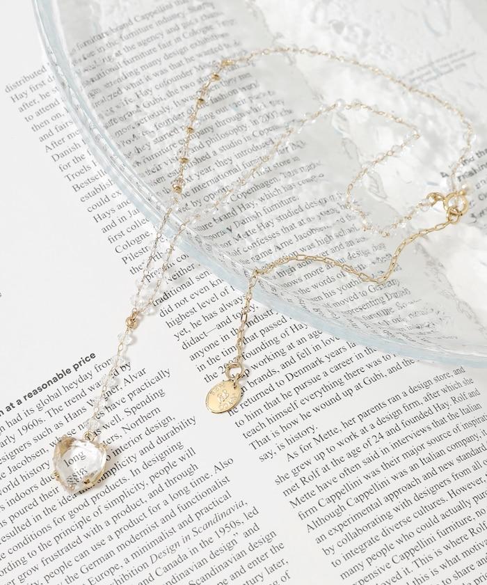 vintage glass heart necklace COL26P-40 復古心形玻璃鏈條項鍊