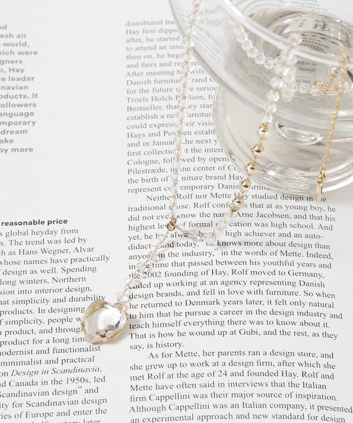 vintage glass heart necklace COL26P-40 復古心形玻璃鏈條項鍊