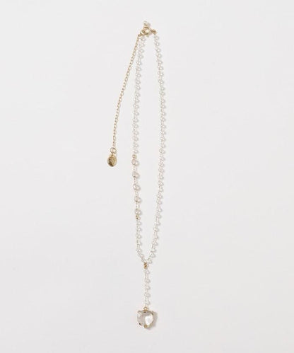 vintage glass heart necklace COL26P-40 復古心形玻璃鏈條項鍊