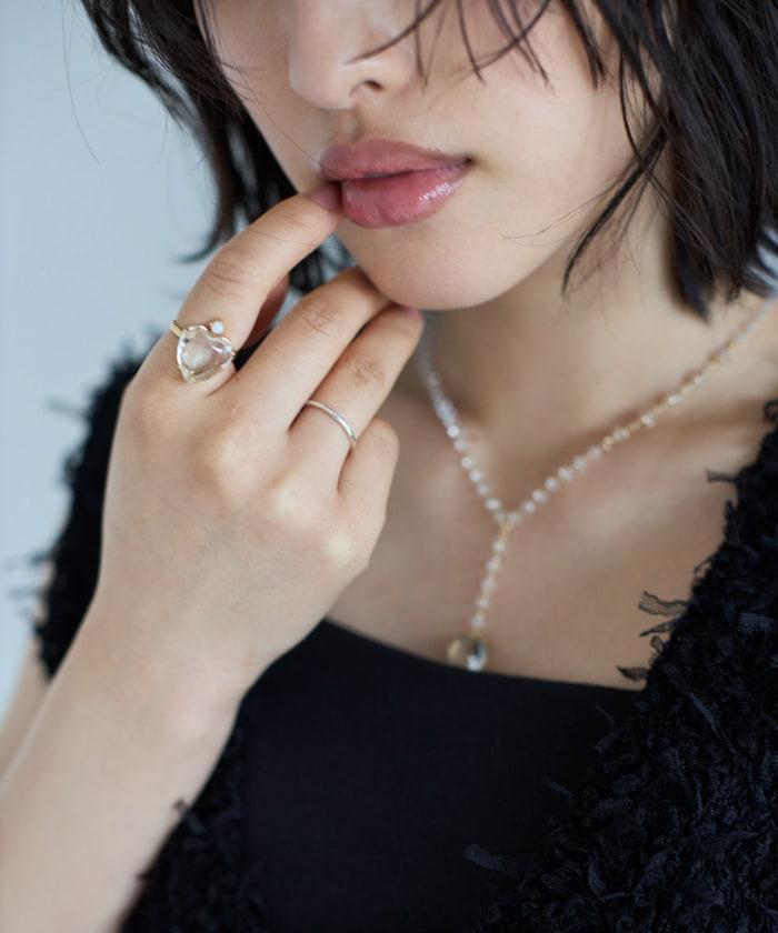 vintage glass heart ring BA26P-40FH 復古愛心玻璃戒指