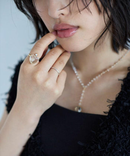 vintage glass heart ring BA26P-40FH 復古愛心玻璃戒指