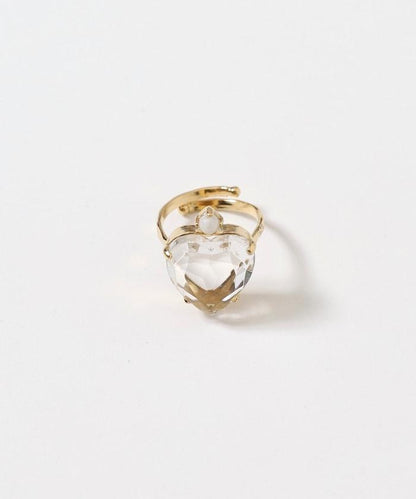 vintage glass heart ring BA26P-40FH 復古愛心玻璃戒指