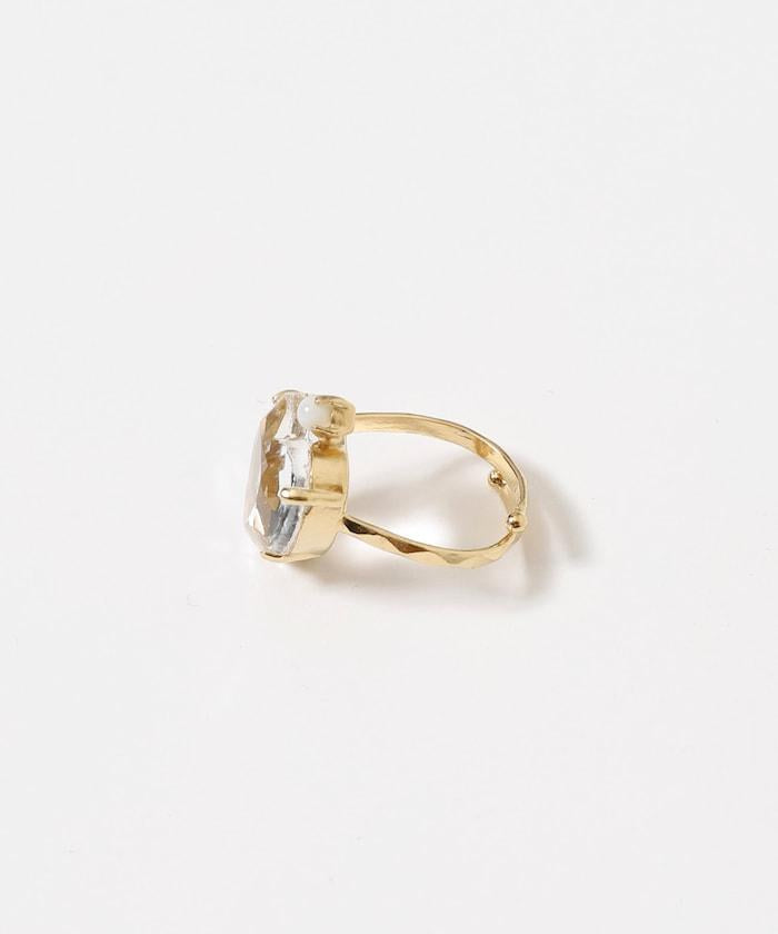 vintage glass heart ring BA26P-40FH 復古愛心玻璃戒指