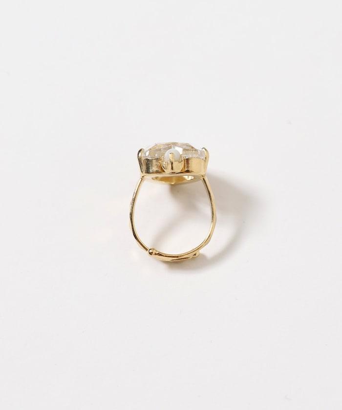 vintage glass heart ring BA26P-40FH 復古愛心玻璃戒指
