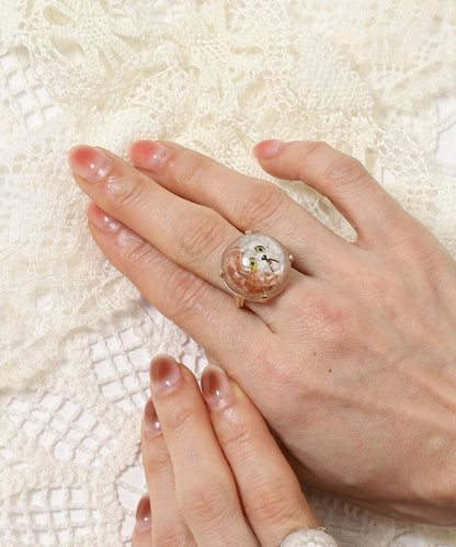 vintage glass dog ring dome BA25H-FH01A 玻璃狗造型戒指