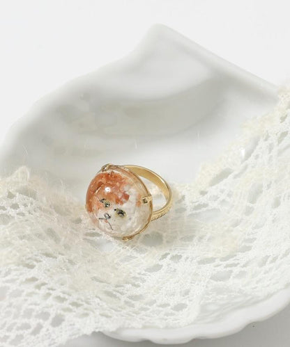 vintage glass dog ring dome BA25H-FH01A 玻璃狗造型戒指