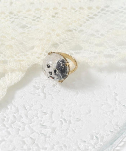vintage glass dog ring dome BA25H-FH01A 玻璃狗造型戒指