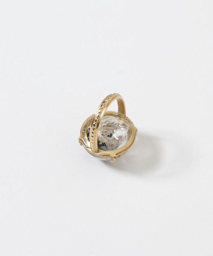 vintage glass dog ring dome BA25H-FH01A 玻璃狗造型戒指