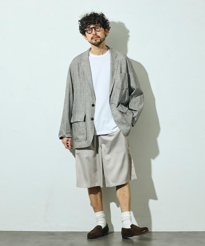 條紋休閒寬鬆短褲（可成套搭配）