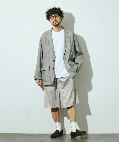 條紋休閒寬鬆短褲（可成套搭配）