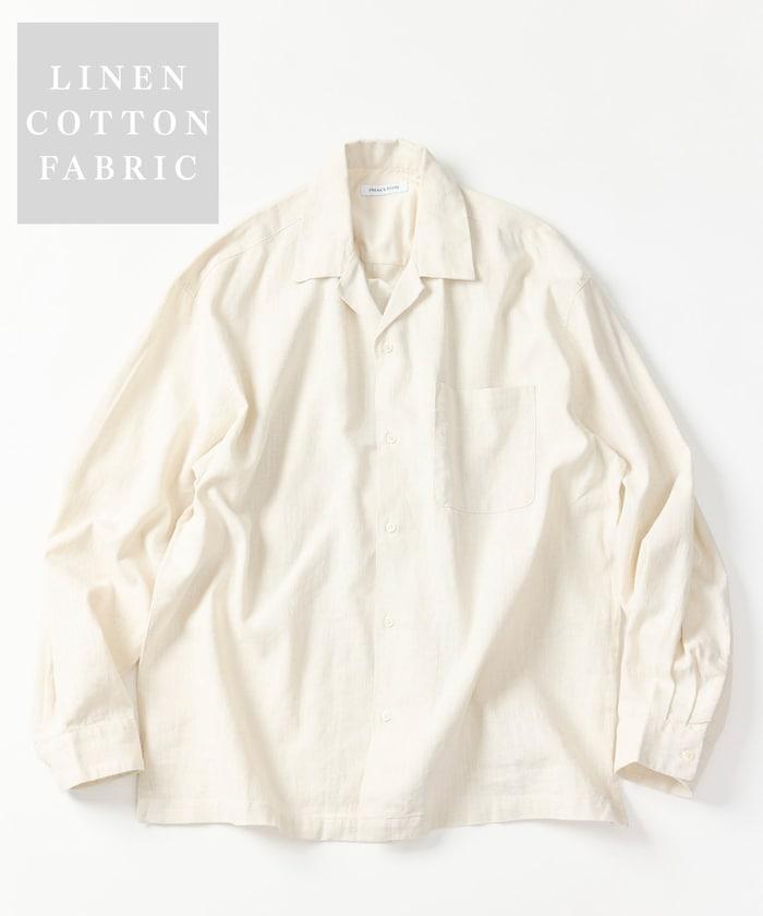 LINEN COTTON OPEN COLLAR SHIRT 亞麻棉開領襯衫（可成套搭配）