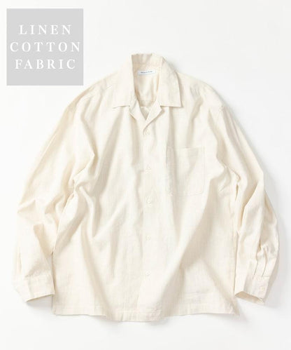 LINEN COTTON OPEN COLLAR SHIRT 亞麻棉開領襯衫（可成套搭配）