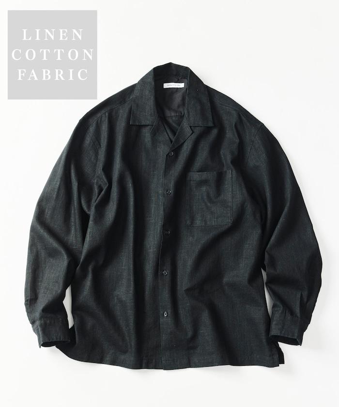 LINEN COTTON OPEN COLLAR SHIRT 亞麻棉開領襯衫（可成套搭配）