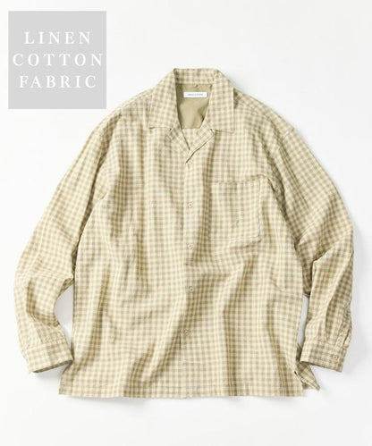 LINEN COTTON OPEN COLLAR SHIRT 亞麻棉開領襯衫（可成套搭配）