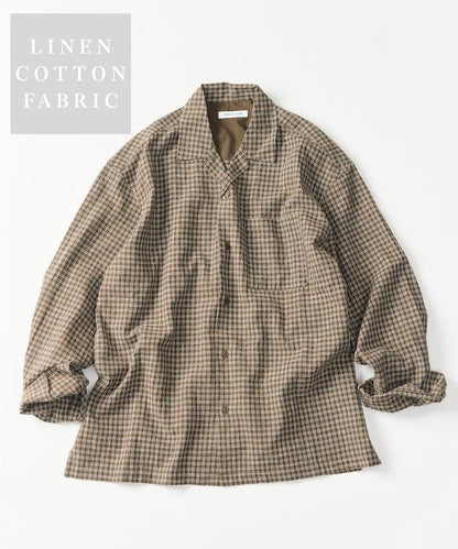 LINEN COTTON OPEN COLLAR SHIRT 亞麻棉開領襯衫（可成套搭配）