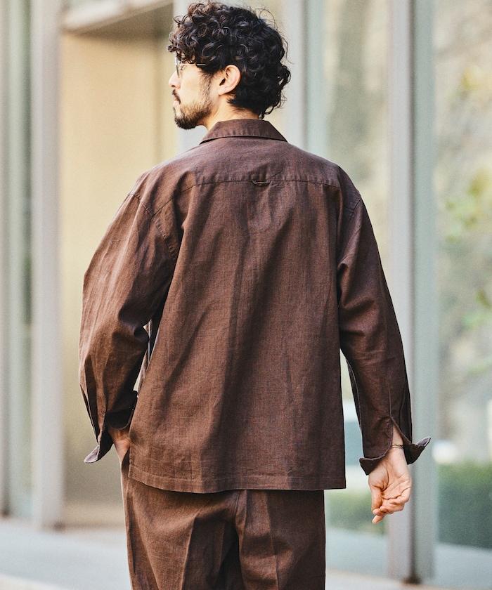 LINEN COTTON OPEN COLLAR SHIRT 亞麻棉開領襯衫（可成套搭配）