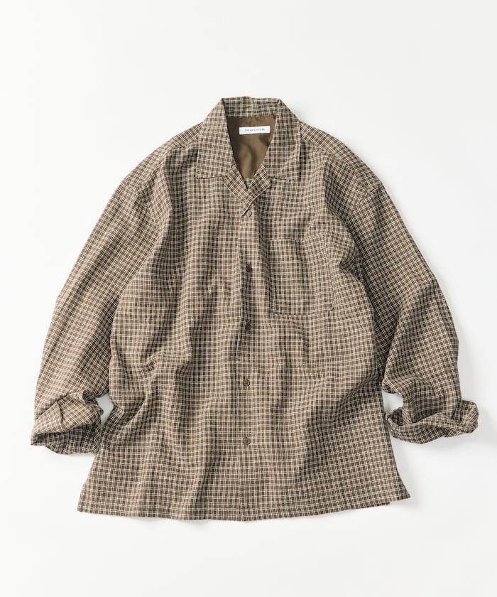 LINEN COTTON OPEN COLLAR SHIRT 亞麻棉開領襯衫（可成套搭配）