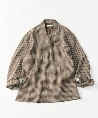 LINEN COTTON OPEN COLLAR SHIRT 亞麻棉開領襯衫（可成套搭配）