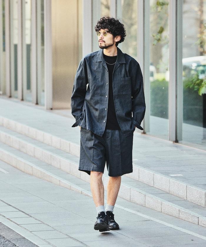 LINEN COTTON OPEN COLLAR SHIRT 亞麻棉開領襯衫（可成套搭配）